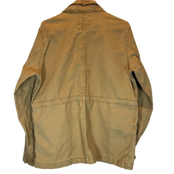 Old Navy Utility Canvas Jacket Small Khaki Hooded Cargo Pockets Military Style - Picture 4 of 9